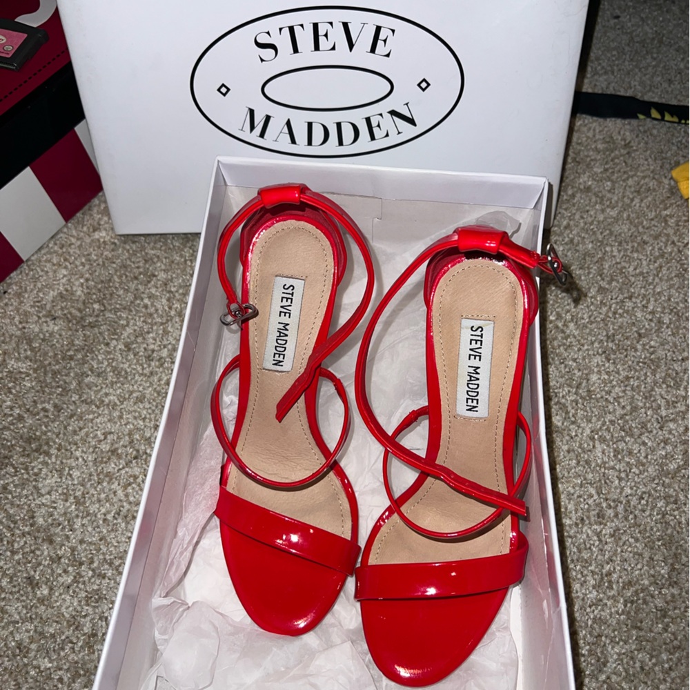 Steve Madden Red Sandal Heels